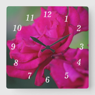 Blåst väggklocka i Rosa ros