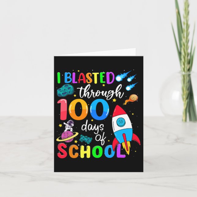 Blastad till 100 dagar med 100 dagars skolbesök kort (Framsida)