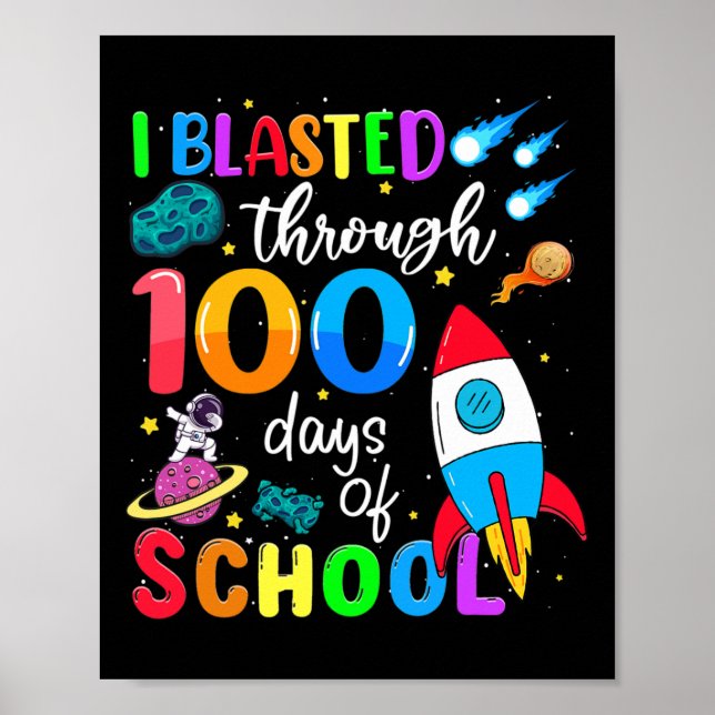 Blastad till 100 dagar med 100 dagars skolbesök poster (Framsidan)
