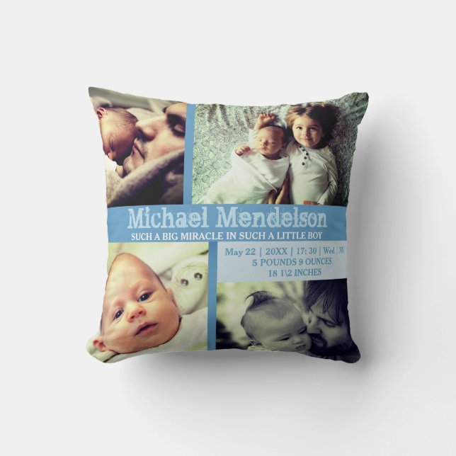 Blåstatuskudde i anpassningsbar Pojke Kudde (Framsida)