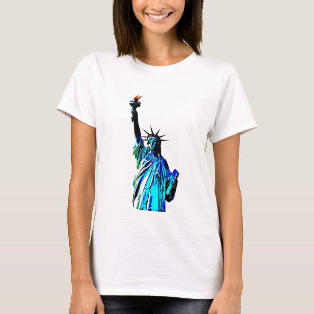 Blåstaty för Dam Liberty T-shirt (Framsida)