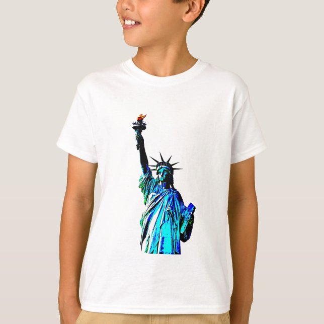 Blåstaty för Dam Liberty Tee Shirt (Framsida)