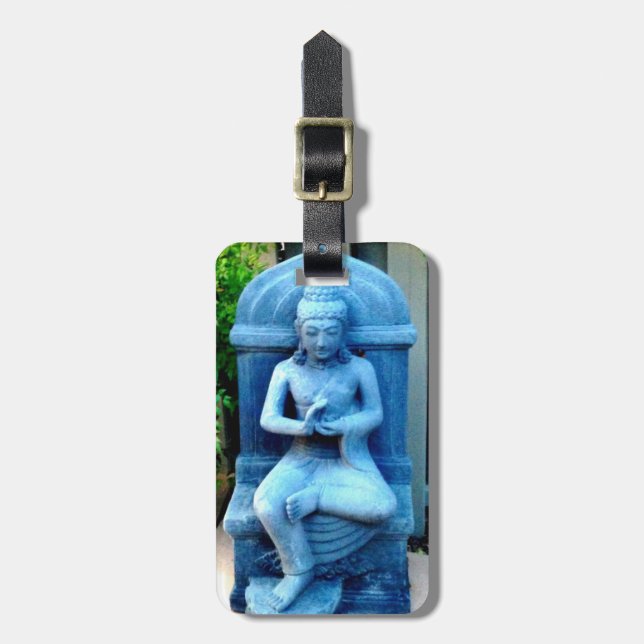 Blåsten buddha-märkre bagagebricka (Vertikal Framsida)