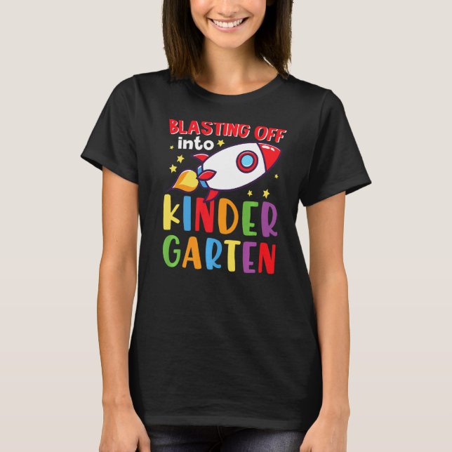 Blaster av till Kindergarten Rocket Cute Kinderg T Shirt (Framsida)