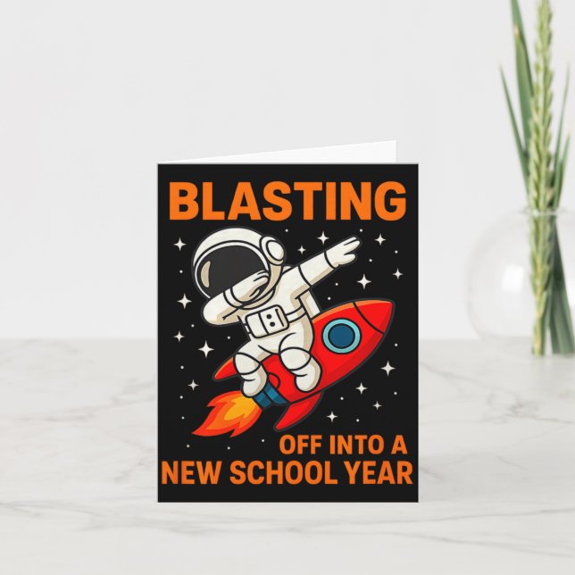 Blaster iväg till nytt skolår Astronaut Dab Kort (Framsida)