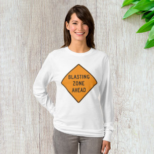 Blaster Zon Ahead Road Sign Womens Long-Sleeve T Shirt