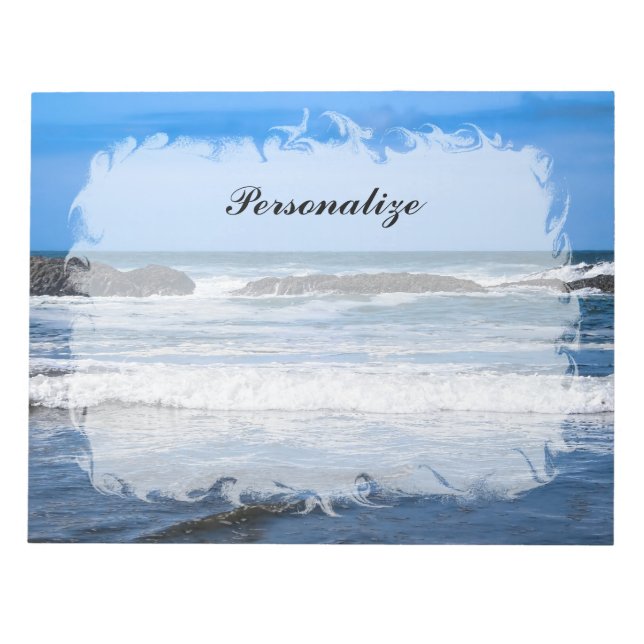 BlåStilla havet med Namn Anteckningsblock (Framsida)