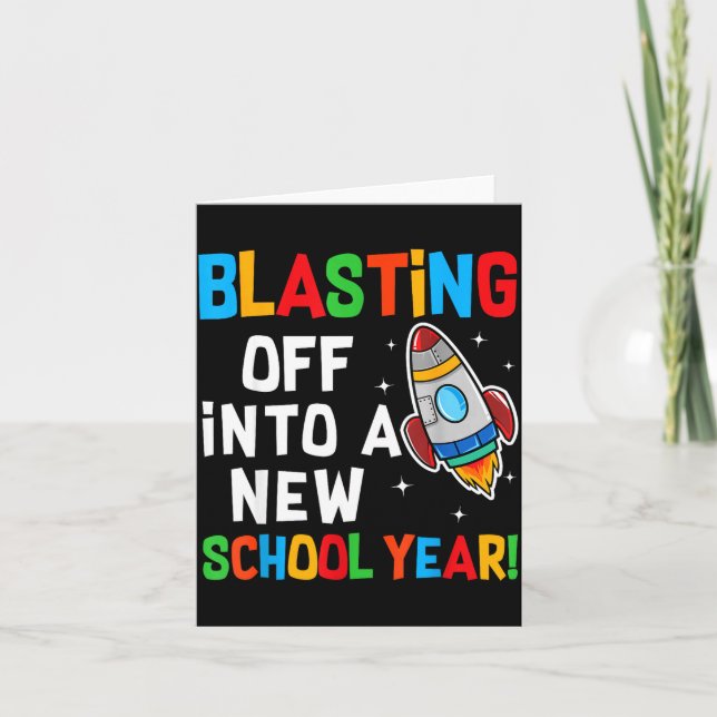 Blasting Off Into A New School Year First Day Teac Kort (Framsida)