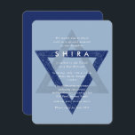 Blåstjärna för David Mitzvah-inbjudan Spara Datumet<br><div class="desc">En unik mitzvah-inbjudan med en handdragen stjärna av David.</div>