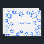 Blåstjärna för Roligt av vattenfärg Bat mitzvah av Tack Kort<br><div class="desc">Perfekt roligt TACK DIG att skicka efter en bat mitzvah, pub mitzvah eller annat judisk firande! Hand gjorde vattenfärgsgrafik åt dig på framsidan och på baksidan. FULLT ANPASSADE! Klicka på "Anpassa" ovan om du vill redigera texten. Klicka på "Redigera med verktyg" för att justera typsnitt, färg och placeringar. Du kan...</div>