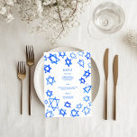 Blåstjärna i Watercolor Blue av David Pub Bat mitz Meny<br><div class="desc">Perfekt-menykort för ett bat mitzvah, pub mitzvah, bröllop eller annat judiskt firande! Hand gjorde vattenfärgsgrafik åt dig på framsidan och baksidan! FULLT ANPASSADE! Klicka på "Anpassa" ovan om du vill redigera texten. Klicka på "Redigera med verktyg" om du vill justera typsnitt, färg och placeringar och ta bort baksidans design om...</div>