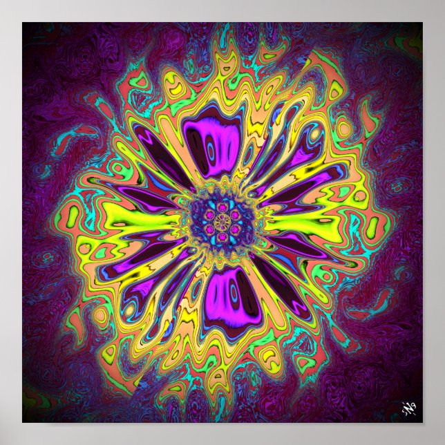 Blåstjärna v1 mönster pareidolia poster (Framsidan)