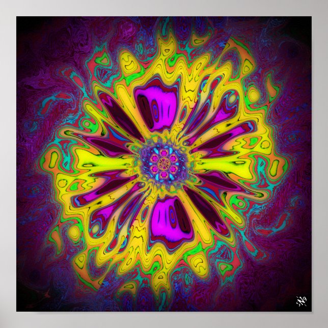 Blåstjärna v2 mönster pareidolia poster (Framsidan)