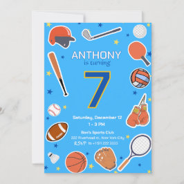 Blåstjärnig inbjudan till alla stjärnor på födelse