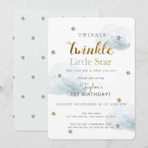 Blåstjärnig inbjudan till Twinkle Little Star 1:a