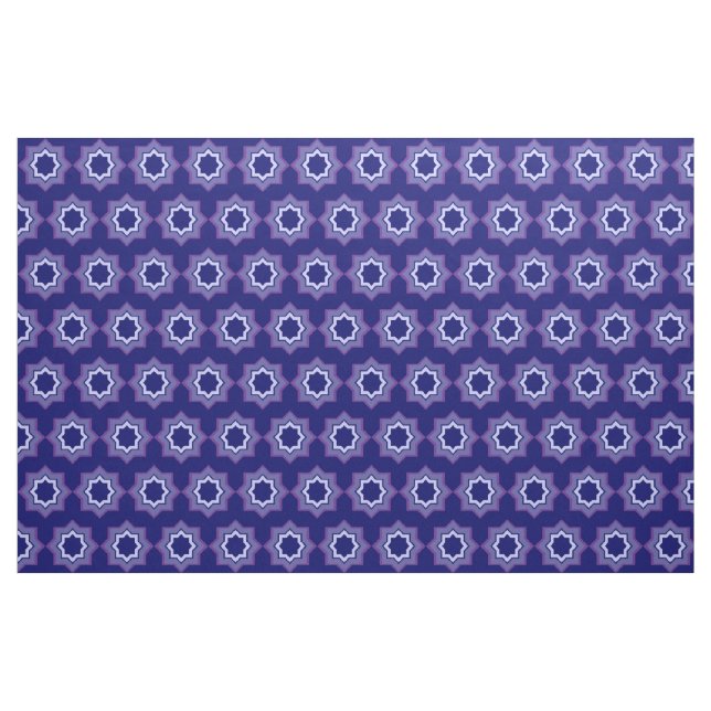 Blåstjärnig Mönster Fabric Tyg (Yard)