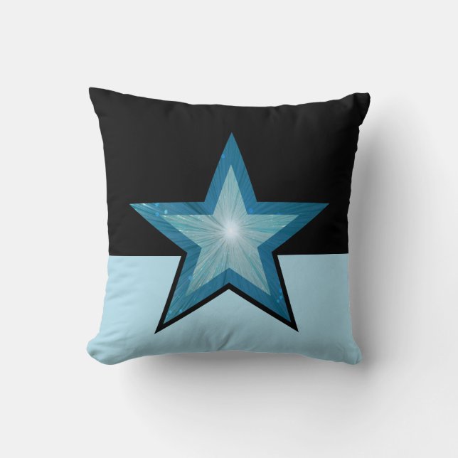 Blåstjärnig svart blek i dekorativ kudde (Framsida)