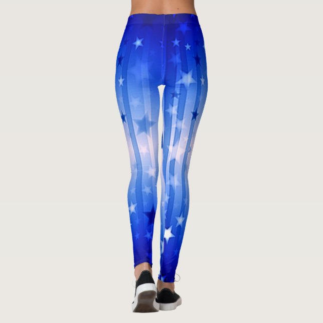 Blåstjärniga baljväxter av Independence day Leggings (Baksida)