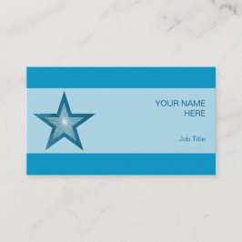 Blåstjärnigt affärskort blått rand visitkort
