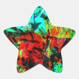 Blåstjärnigt dekal för lugnens orange,Djup dekorat Stjärnformat Klistermärke