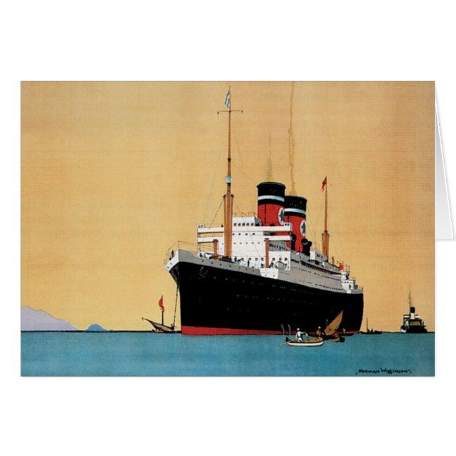 Blåstjärnigt Liner Hälsningskort (Framsidan Horizontal)