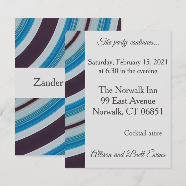 Blåstjärnigt Party-kort Inbjudningar (Fram/baksida)