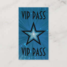 Blåstjärnigt VIP PASS-affärskort svart bakåt Visitkort