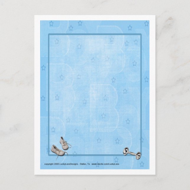 Blåstjärnigt vykort för Baby (Framsida)