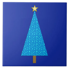 Blåstjärnor, modern Julgran Kakelplatta