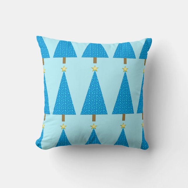 Blåstjärnor, modern Julgran Kudde (Framsida)