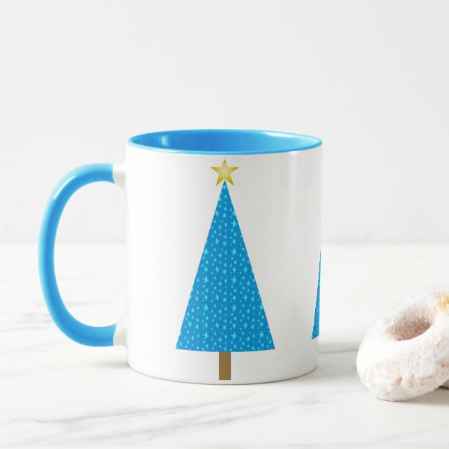 Blåstjärnornas återmoderna Julgran-kaffe Mugg (Med munk)