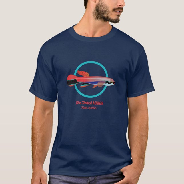 Blåstjärtad kungsfisk t shirt (Framsida)
