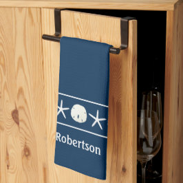 Blåstjärtfenad havskräfta och dollar kökshandduk