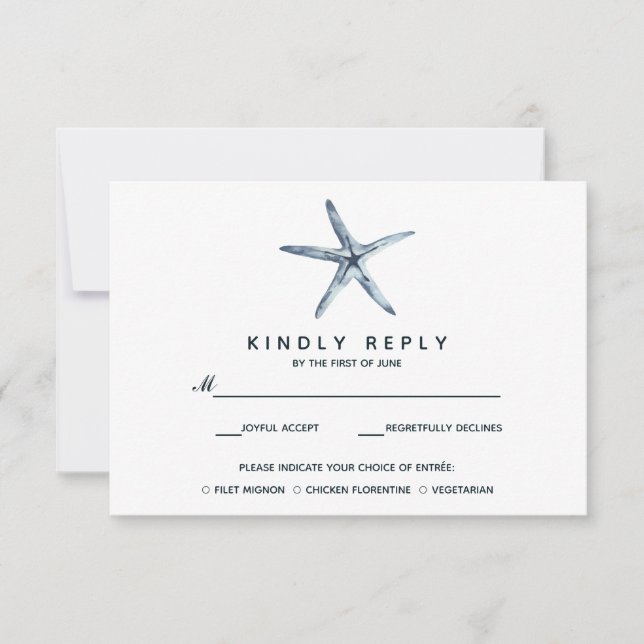 Blåstjärtfenan | Bröllop OSA med måltid Kort (Framsida)