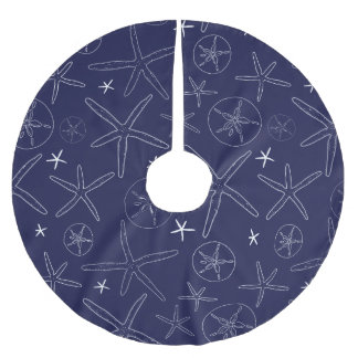 Blåstjärtfenor och sanddollar Träd Skirt Julgransmatta Borstad Polyester