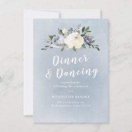 Blåstömning av botanisk dammig blå blommigt inbjudningar