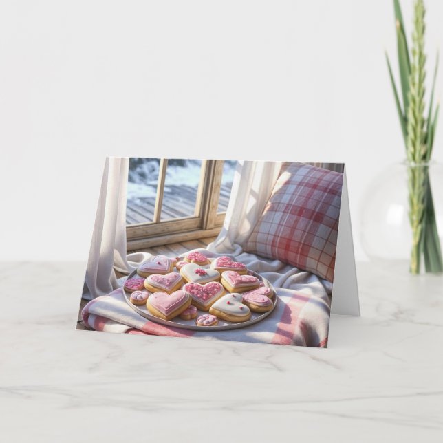 Blåstömnings - och hjärtkookies på Blanket Kort (Framsida)