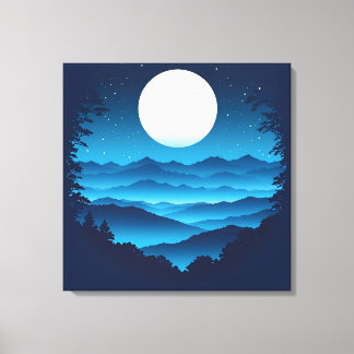 Blåstömningsmotor över blå rund canvastryck