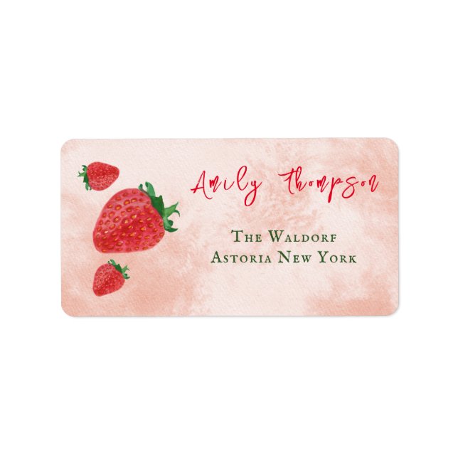 Blåstömningsprogram för rött jordgubbsrött Grönt Adressetikett (Framsidan)