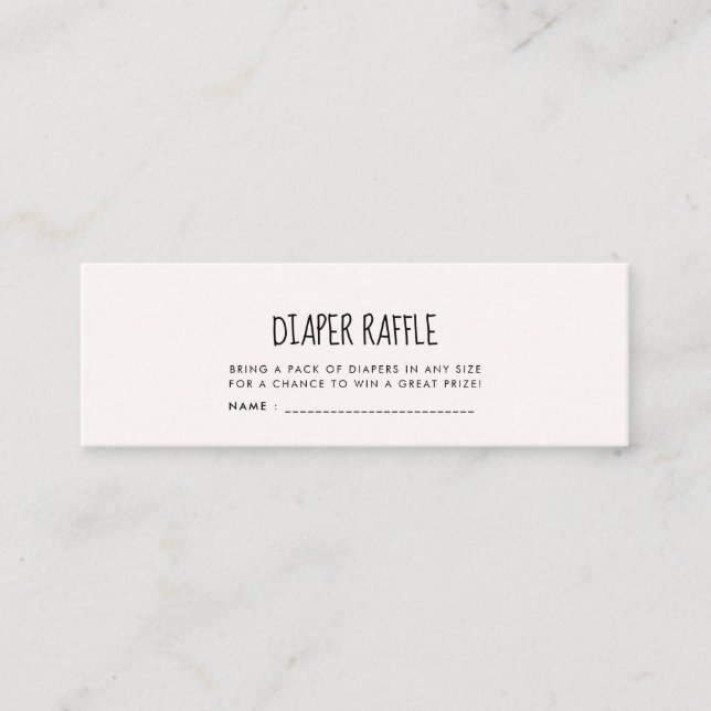 Blåstömningsraffel för rosa av elefant Babydusch Mini Visitkort (Framsida)