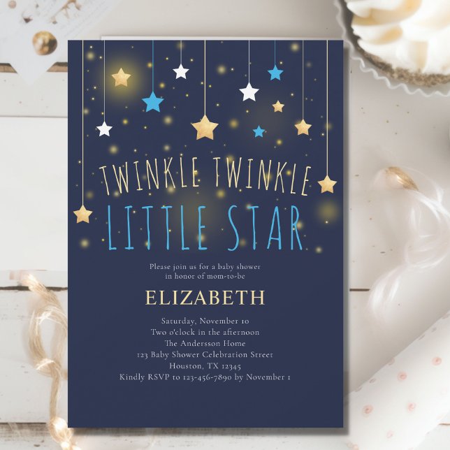 Blåstömningsskjut med Twinkle Twinkle Little Star Inbjudningar (Skapare uppladdad)
