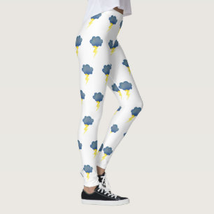 Blåstormmoln Bult som tänder kvinnlig baljväxt Leggings