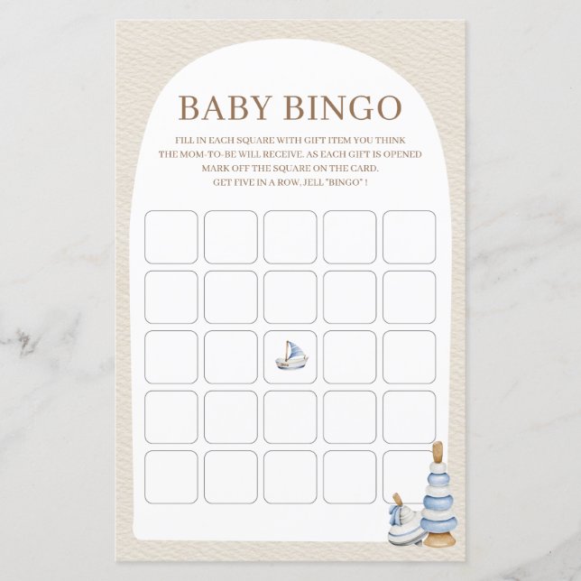 Blåstösblock och Leksak-babystöld Bingo-spel (Framsida)