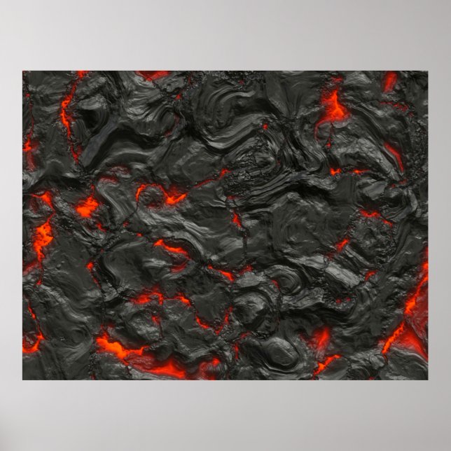 Blåstöt av vulkanisk hett i sten poster (Framsidan)