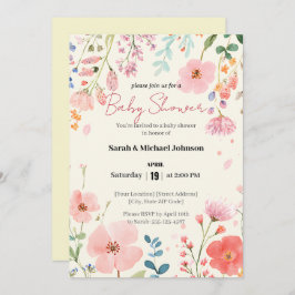 Blåstötande Väg babydusch Inbjudningar