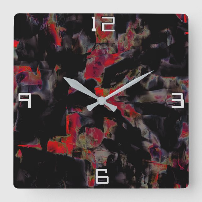 Blåstötar på mörk grått-rocky base, struktur fyrkantig klocka (Framsida)