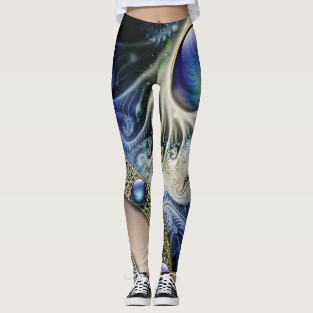Blåstöttecken, abstrakt leggings (Framsida)