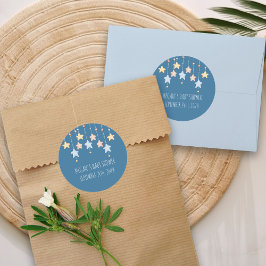 Blåstövel för bröststjärnor, blå Personlig Runt Klistermärke