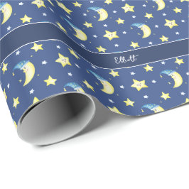 Blåstövel för Cute Måne och Stars Mönster Presentpapper