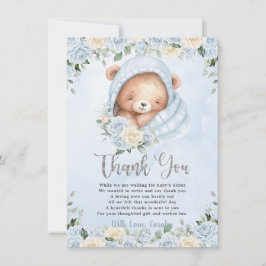 Blåstövel för Nalle, blå Blommigt Bundle Boy Showe Tack Kort
